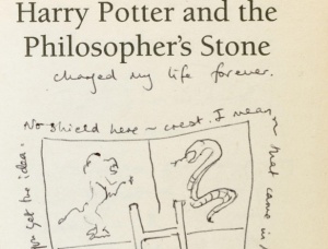 Annotations on first edition of Harry Potter and the Philosopher's Stone